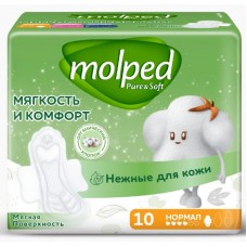 Прокладки Молпед антибактериальные с крылышками  НОРМАЛ 10X18